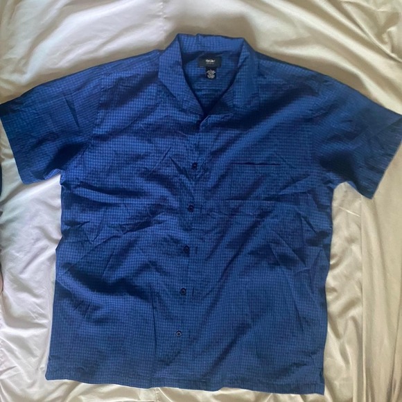 Mossimo Supply Co. Other - Vintage Y2K Mossimo Plaid button down Men's size L Skater Shirt Blue Microcheck